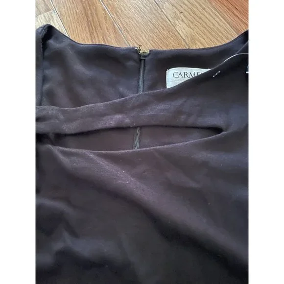 Carmen Marc Valvo NWT Women's Sleeveless Belted Sheath Dress Size 10 - Picture 2 of 4